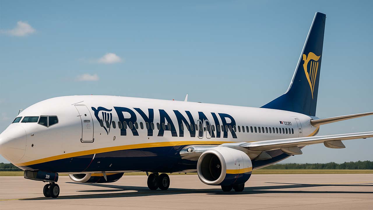 Samolot Ryanair na lotnisku