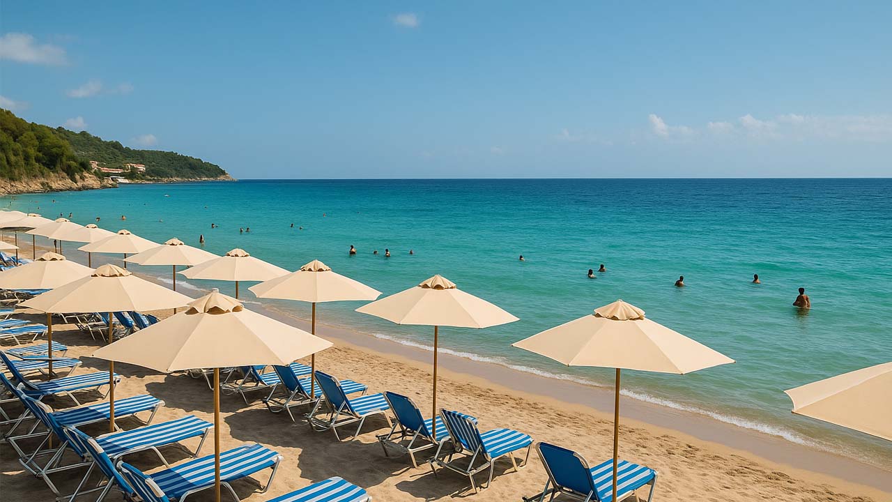 Plaża i leżaki