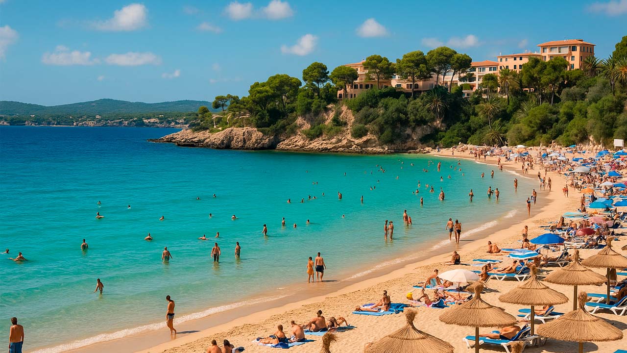Plaża śródziemnomorska latem