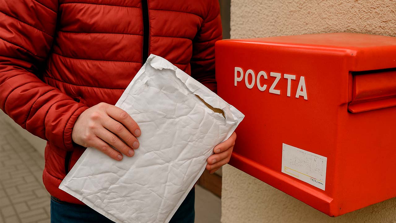 Uszkodzona koperta poczta